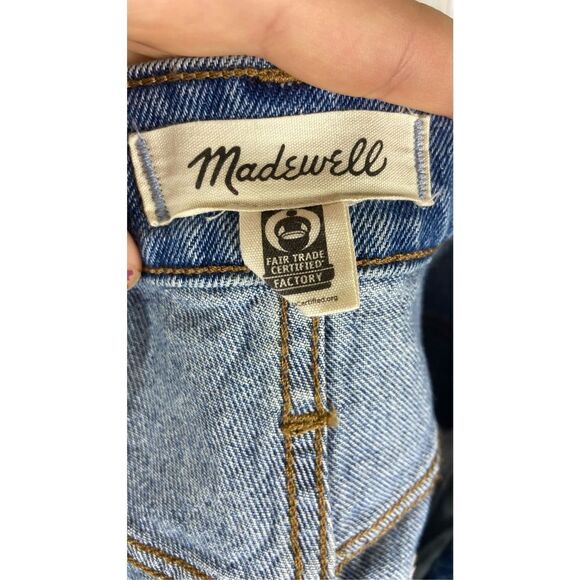 Madewell Women's Blue Zip And Button Fly Raw Hem The Perfect Jean Short Size 25 - Picture 3 of 7